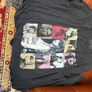Taylor Swift Black T-Shirt with Colorful Portraits